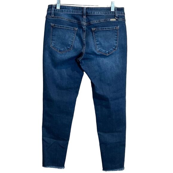 KANCAN DISTRESSED FRAYED HEM SKINNY ANKLE STRETCH CLASSIC CASUAL JEANS SIZE 29 - Picture 2 of 7